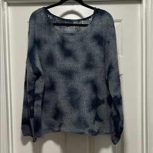 Democracy Blue and Gray Tie-Dye Sweater
